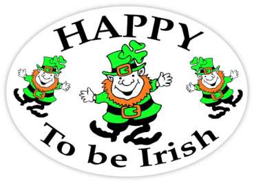 Aufkleber oval, "HAPPY To be Irish"